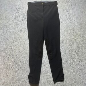 TuffRider JPC Ladies Riding Breeches Size 30 Black Front Zip Knee‎ Patch